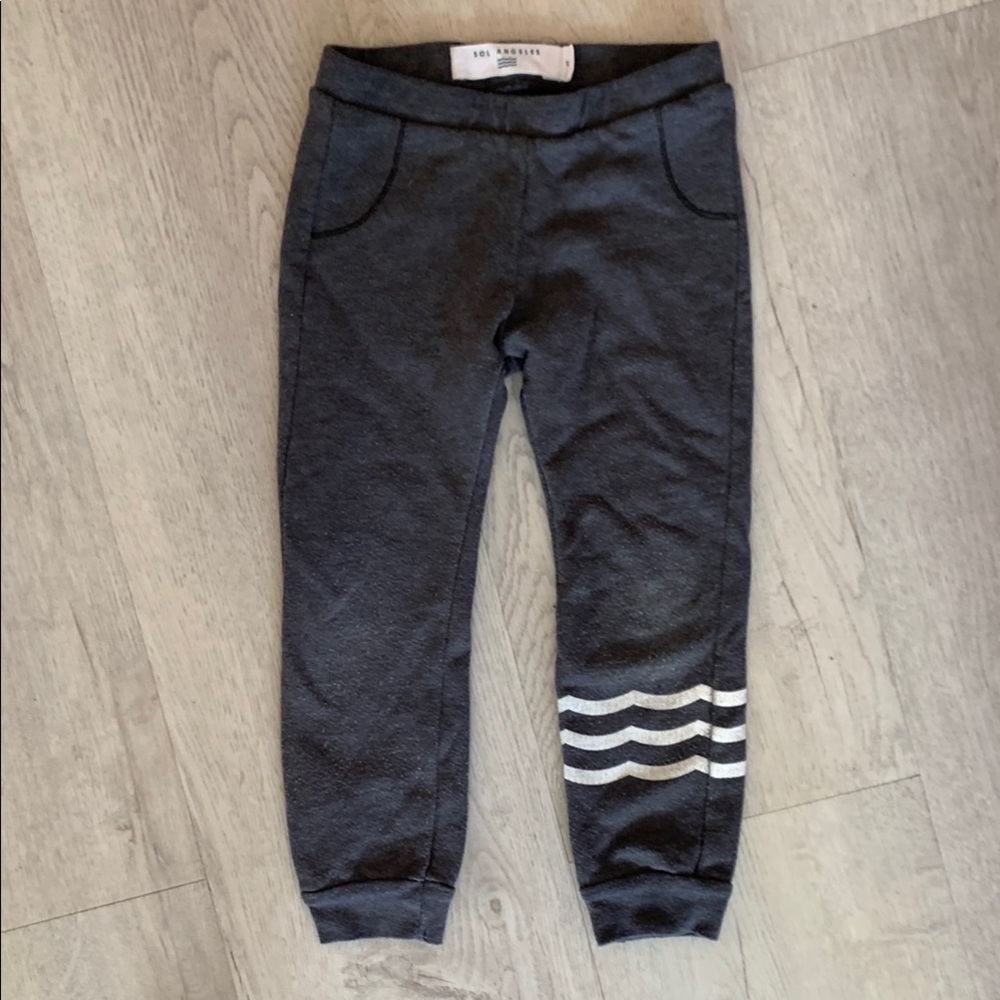 Black Sweatpants with Elastic Waistband and Cuffed Ankles